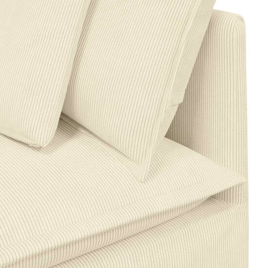 Modulaire Bank Met Kussens Corduroy Stof Kleurig Cr&egrave;me