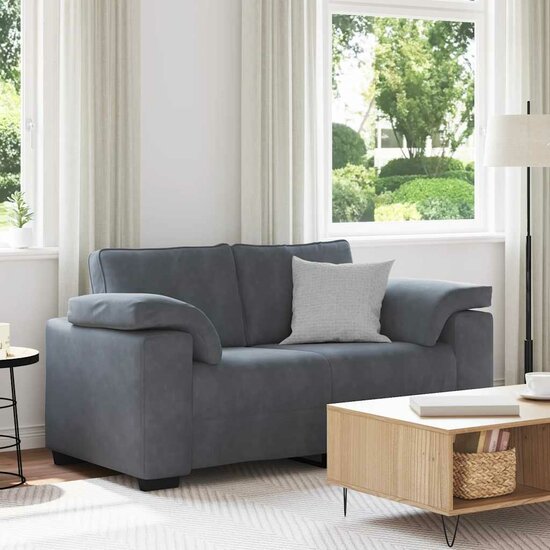 Loveseat Bank Fluweel 120 cm Donkergrijs