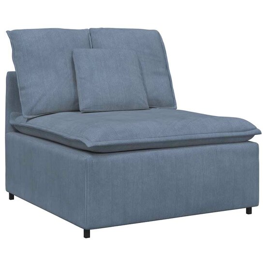 Modulaire Bank Met Kussens Corduroy Stof Blauw