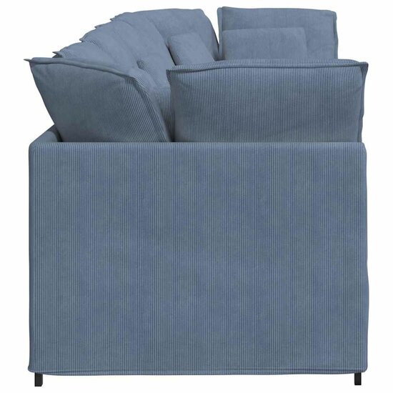 Modulaire Bank Met Kussens Corduroy Stof Blauw