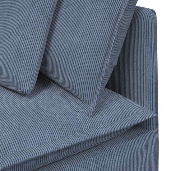 Modulaire Bank Met Kussens Corduroy Stof Blauw