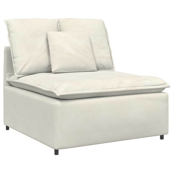 Modulaire Bank Met Kussens Fluweel Kleurig Cr&egrave;me
