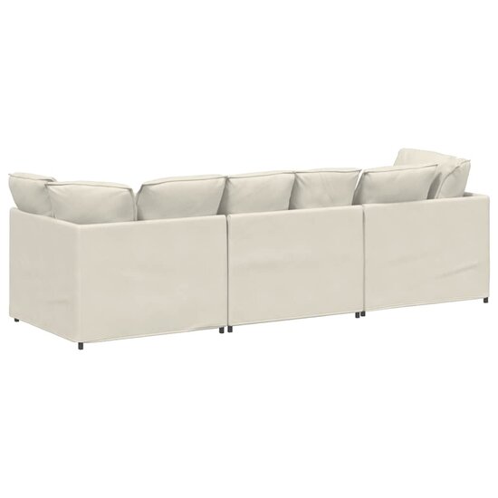 Modulaire Bank Met Kussens Fluweel Kleurig Cr&egrave;me
