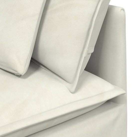 Modulaire Bank Met Kussens Fluweel Kleurig Cr&egrave;me