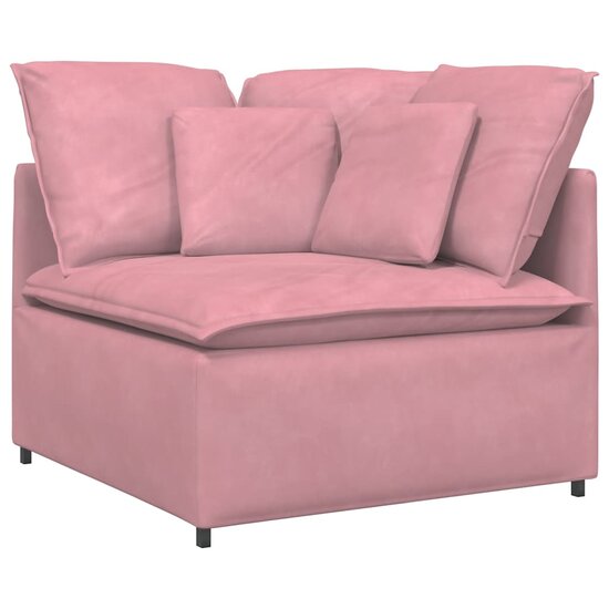 Modulaire Bank Met Kussens Fluweel Roze