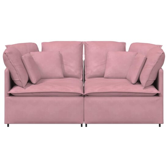 Modulaire Bank Met Kussens Fluweel Roze