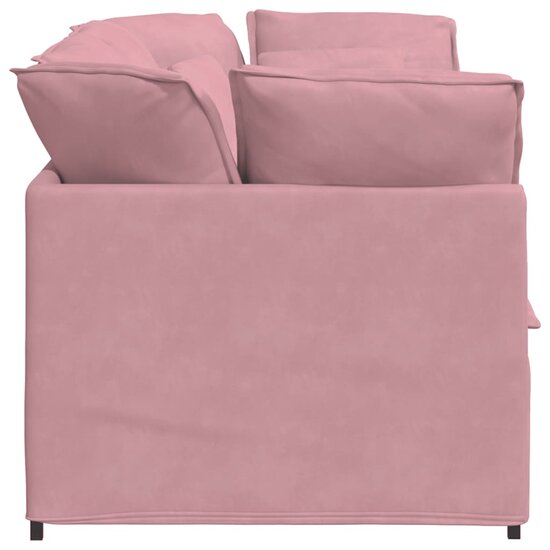 Modulaire Bank Met Kussens Fluweel Roze