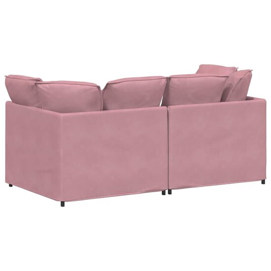 Modulaire Bank Met Kussens Fluweel Roze