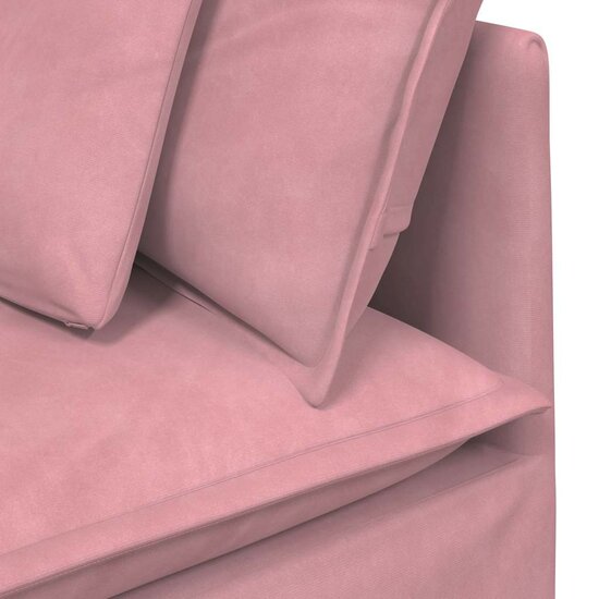 Modulaire Bank Met Kussens Fluweel Roze
