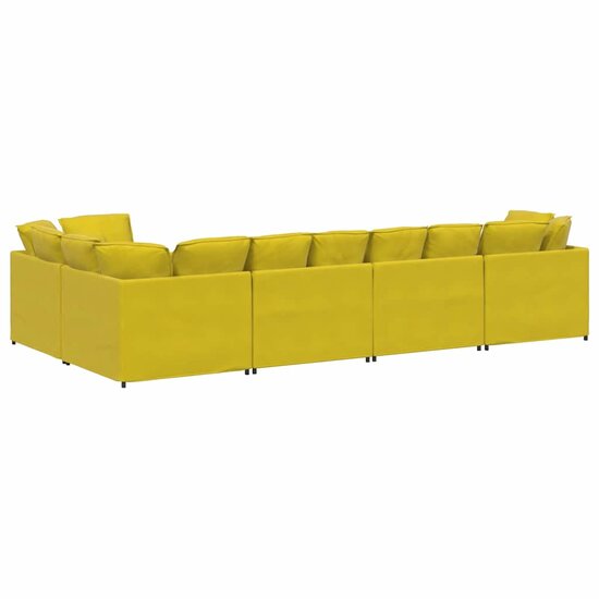Modulaire Bank Met Kussens Fluweel Geel