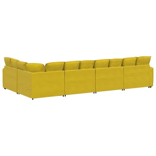 Modulaire Bank Met Kussens Fluweel Geel