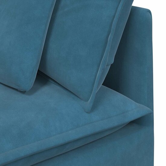Modulaire Bank Met Voetenbank En Kussens Fluweel Blauw