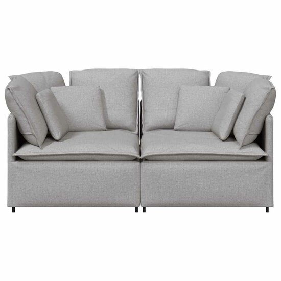 Modulaire Bank Met Kussens Stof Wolk Grijs Wolkengrijs