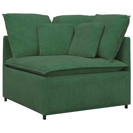 Modulaire Bank Met Voetenbank En Kussens Corduroy Jungle Groen Oerwoudgroen