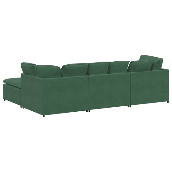 Modulaire Bank Met Voetenbank En Kussens Corduroy Jungle Groen Oerwoudgroen