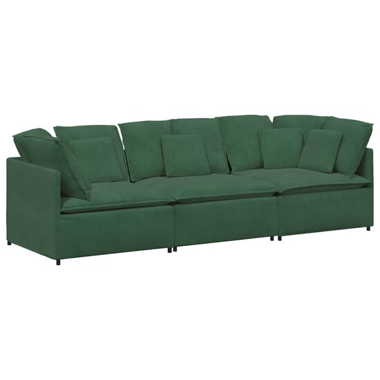 Modulaire Bank Met Kussens Corduroy Stof Jungle Groen Oerwoudgroen
