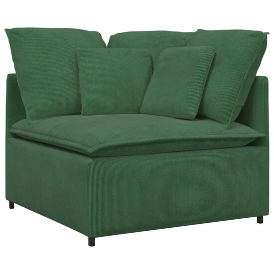 Modulaire Bank Met Kussens Corduroy Stof Jungle Groen Oerwoudgroen