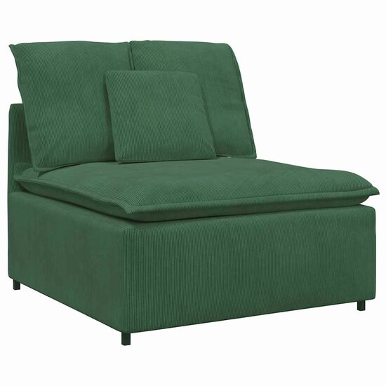 Modulaire Bank Met Kussens Corduroy Stof Jungle Groen Oerwoudgroen