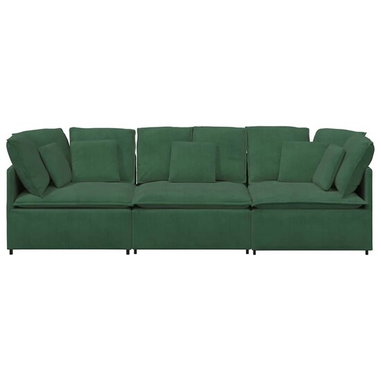 Modulaire Bank Met Kussens Corduroy Stof Jungle Groen Oerwoudgroen