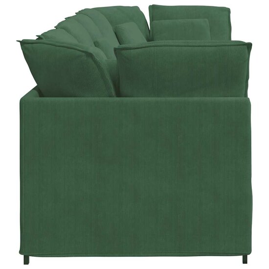 Modulaire Bank Met Kussens Corduroy Stof Jungle Groen Oerwoudgroen