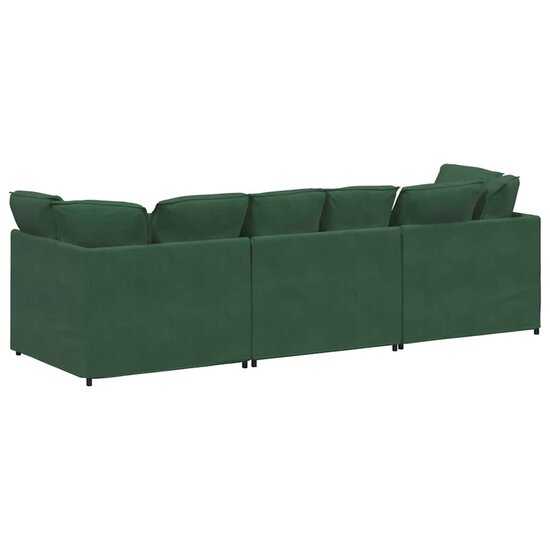 Modulaire Bank Met Kussens Corduroy Stof Jungle Groen Oerwoudgroen