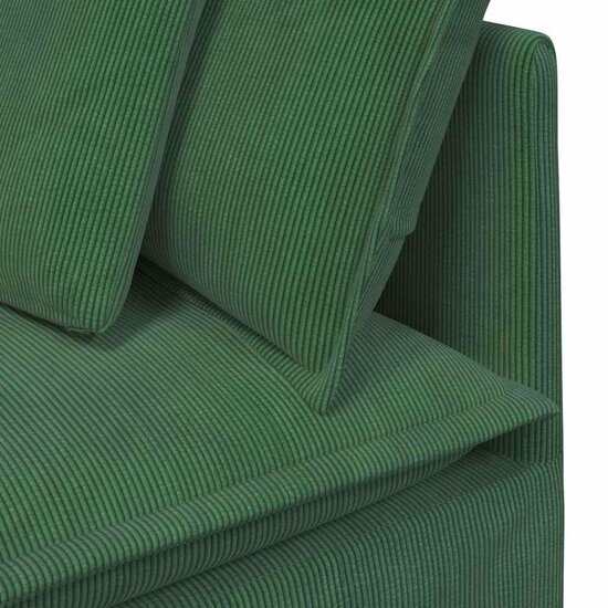 Modulaire Bank Met Kussens Corduroy Stof Jungle Groen Oerwoudgroen