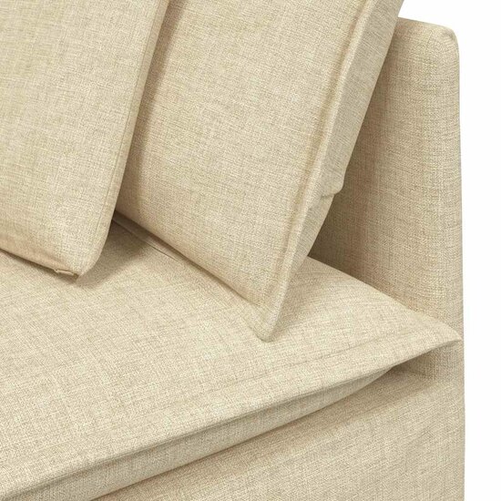 Modulaire Bank Met Kussens Stof Kleurig Cr&egrave;me