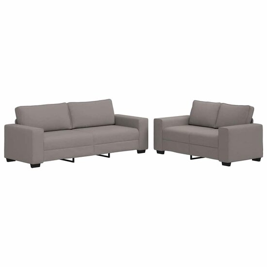 2-Delige Loungeset Met Kussens Stof Taupe