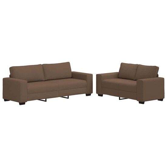 2-Delige Loungeset Met Kussens Stof Bruin