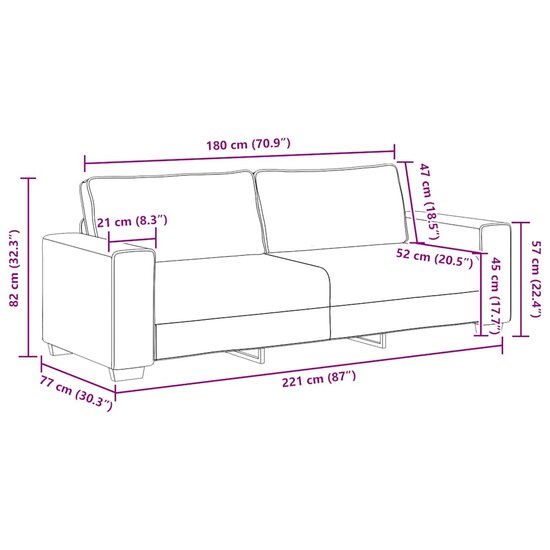 2-Delige Loungeset Met Kussens Stof Bruin