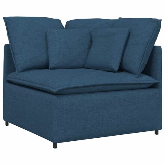 Modulaire Bank Met Kussens Stof Blauw