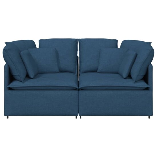 Modulaire Bank Met Kussens Stof Blauw
