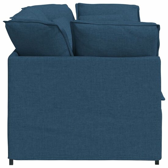 Modulaire Bank Met Kussens Stof Blauw
