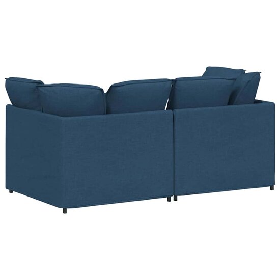Modulaire Bank Met Kussens Stof Blauw