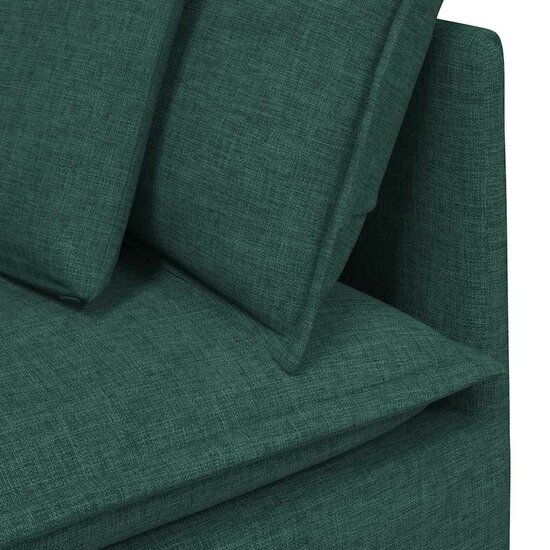 Modulaire Bank Met Voetenbank En Kussens Stof Donkergroen