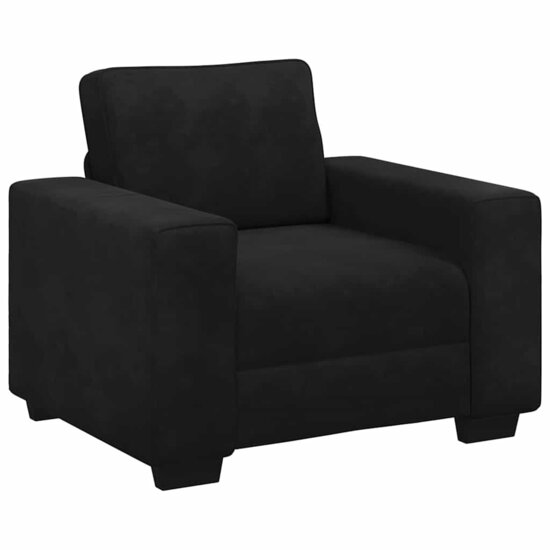 3-Delige Loungeset Met Kussens Fluweel Zwart