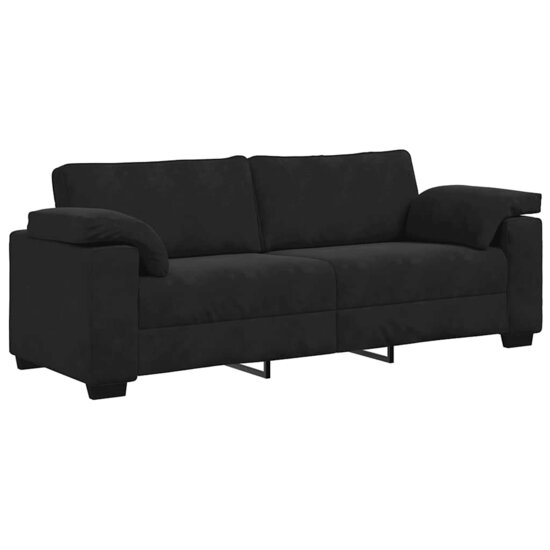 3-Delige Loungeset Met Kussens Fluweel Zwart