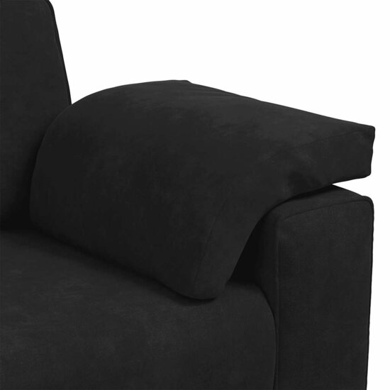 3-Delige Loungeset Met Kussens Fluweel Zwart