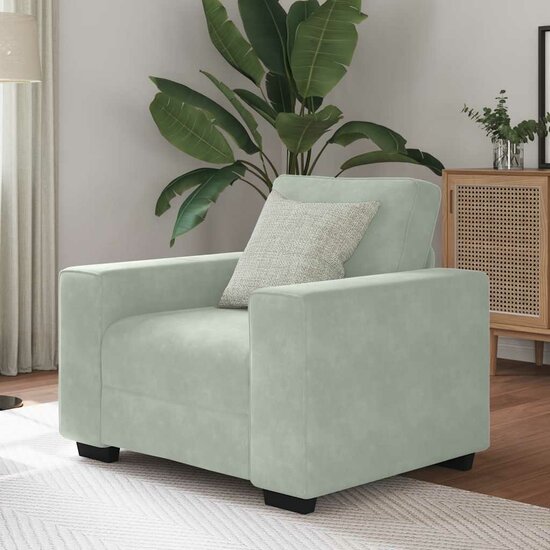 Fauteuil Fluweel 60 cm Lichtgrijs