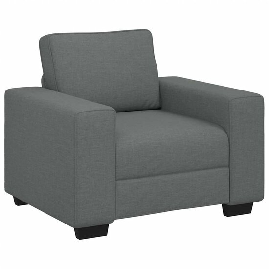3-Delige Loungeset Met Kussens Stof Donkergrijs