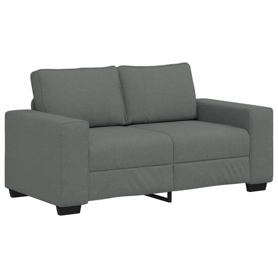 3-Delige Loungeset Met Kussens Stof Donkergrijs