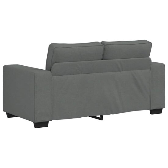 3-Delige Loungeset Met Kussens Stof Donkergrijs