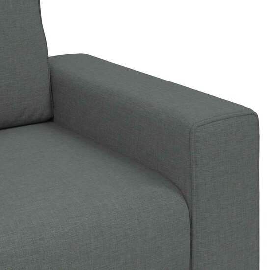 3-Delige Loungeset Met Kussens Stof Donkergrijs