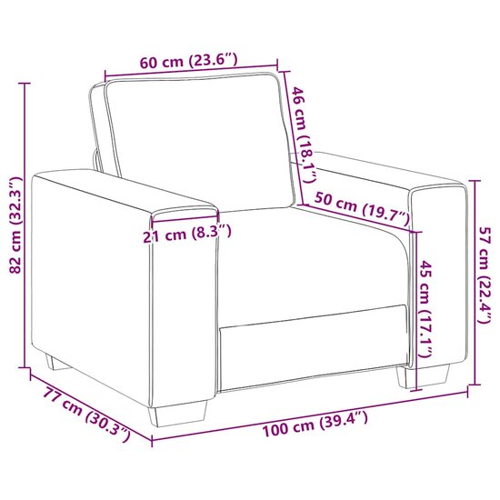 3-Delige Loungeset Met Kussens Stof Donkergrijs