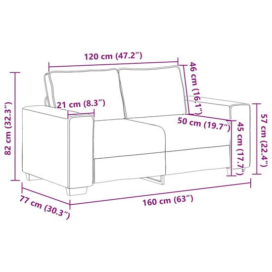 3-Delige Loungeset Met Kussens Stof Donkergrijs