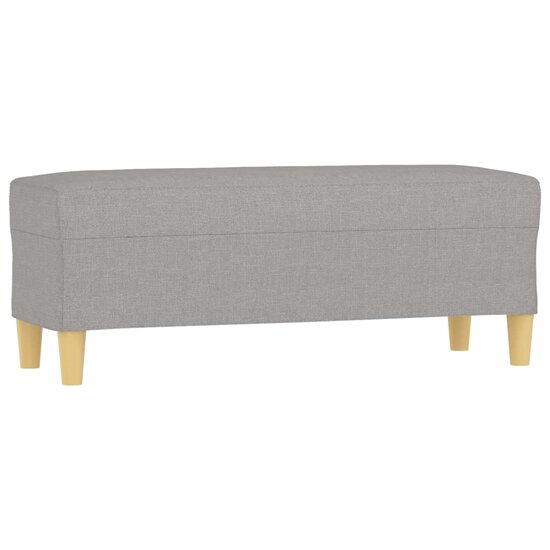Bankje 100x35x41 cm stof lichtgrijs