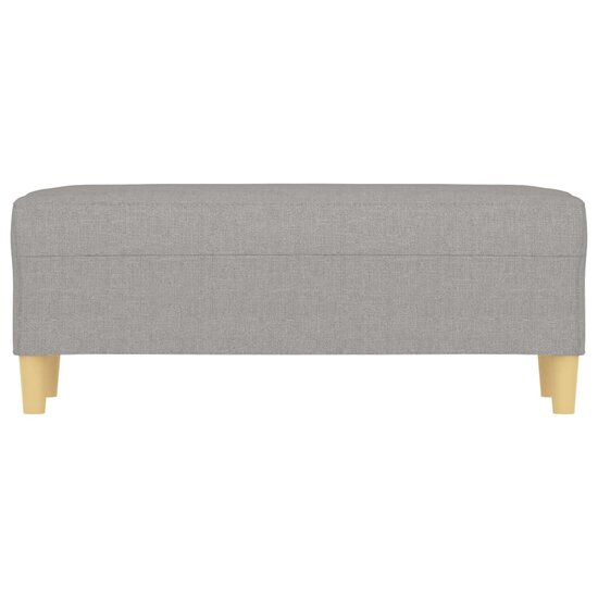 Bankje 100x35x41 cm stof lichtgrijs