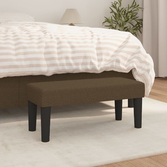 Bankje 70x30x30 cm stof bruin