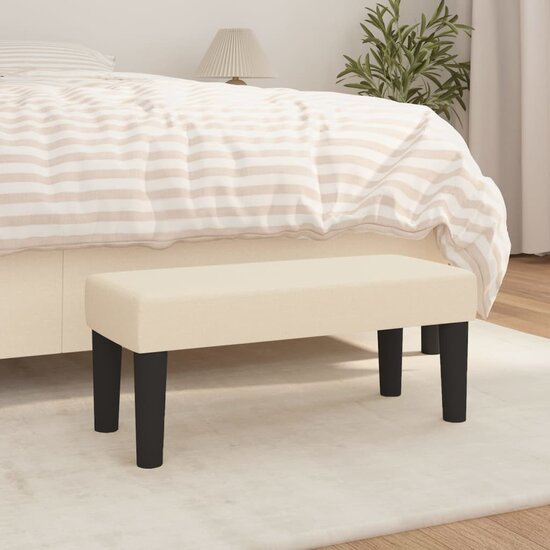 Bankje Stof Kleurig 70 x 30 x 30 cm Cr&egrave;me