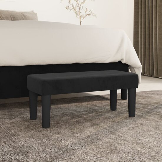 Bankje Fluweel 70 x 30 x 30 cm Zwart